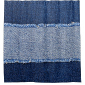 Torn denim: blauer Jeans Stoff. Duschvorhang (Vorderseite)