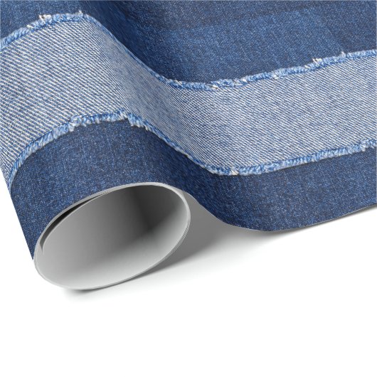 Torn denim: blauer Jeans Stoff. Geschenkpapier (Rolleneckpunkt)
