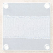 Torn denim: blauer Jeans Stoff. Glasuntersetzer (Rückseite)