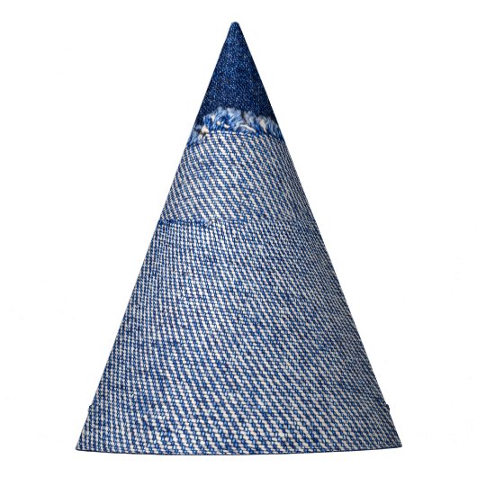 Torn denim: blauer Jeans Stoff. Partyhütchen (Vorderseite)