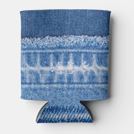 Torn Denim: Doppelblauer Jeans Frame Dosenkühler (Vorderseite)