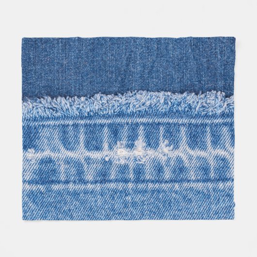 Torn Denim: Doppelblauer Jeans Frame Fleecedecke (Vorderseite (Horizontal))