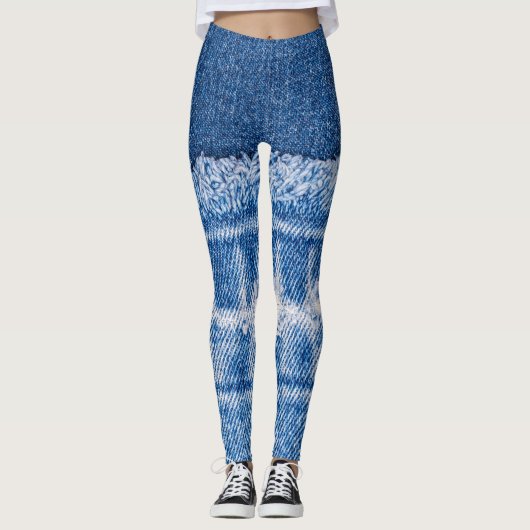 Torn Denim: Doppelblauer Jeans Frame Leggings (Vorderseite)