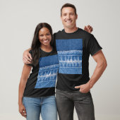Torn Denim: Doppelblauer Jeans Frame T-Shirt (Unisex)