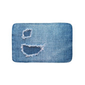 Torn denim Stoff Textur, blaue Farben. Badematte (Vorderseite)
