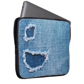 Torn denim Stoff Textur, blaue Farben. Laptopschutzhülle (Vorne Rechts)