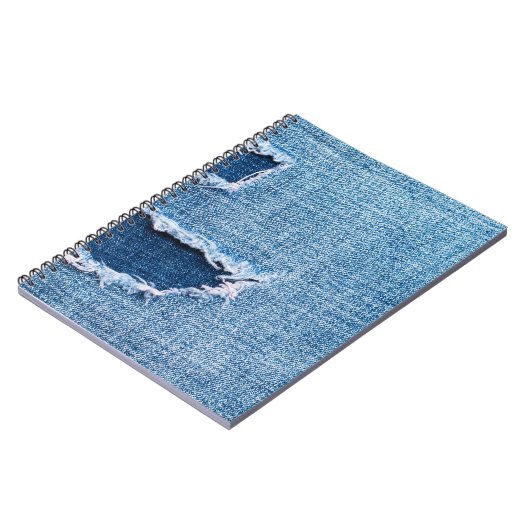 Torn denim Stoff Textur, blaue Farben. Notizblock (Linke Seite)