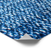 Torn denim Stoff Textur, blaue Farben. Poster (Ecke)