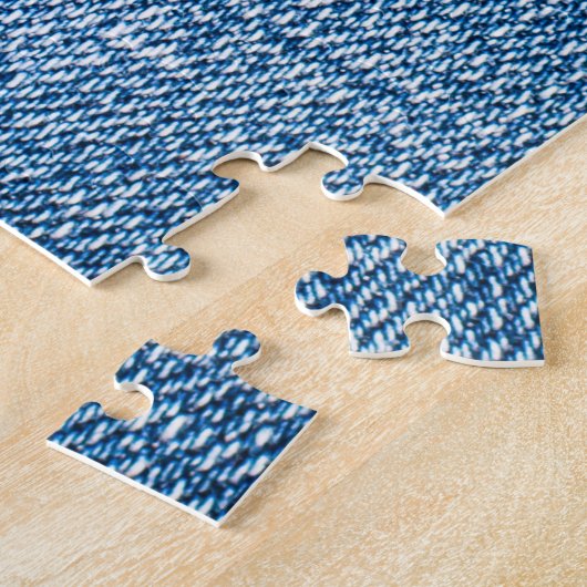 Torn denim Stoff Textur, blaue Farben. Puzzle (Seite)