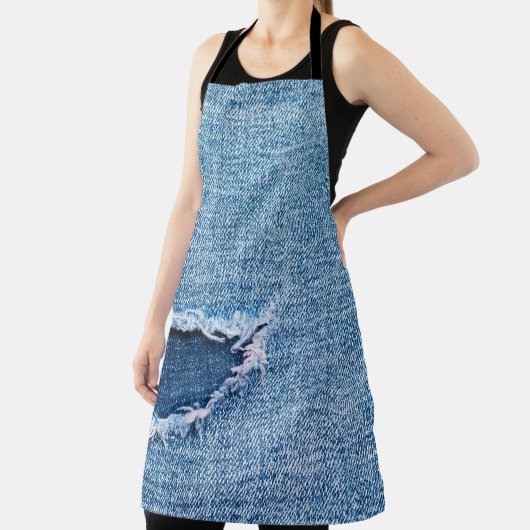 Torn denim Stoff Textur, blaue Farben. Schürze (InSitu)