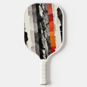 Torn-Edge Monochrome with Ember Bands, Modern Wall Pickleball Schläger (Vorderseite)