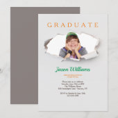 Torn Edges Foto Abschluss Einladung (Vorne/Hinten)