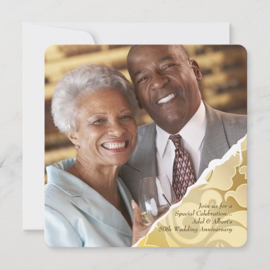 Torn Edges Foto Einladung zum Jubiläum (Vorderseite)