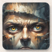 TORN FACE MAN EYES GETRÄNKEUNTERSETZER (Vorderseite)