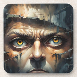 TORN FACE MAN EYES GETRÄNKEUNTERSETZER