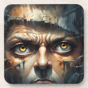 TORN FACE MAN EYES GETRÄNKEUNTERSETZER