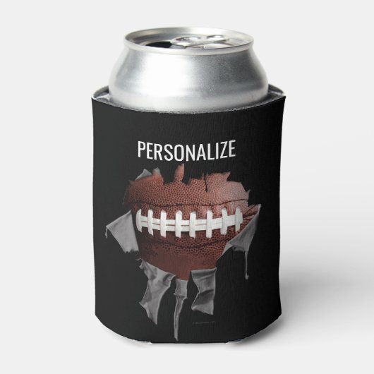 Torn Football Black Can Cooler Dosenkühler (Kanne Vorderseite)