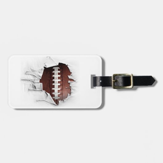 Torn Football Gepäckanhänger (Vorderseite horizontal)