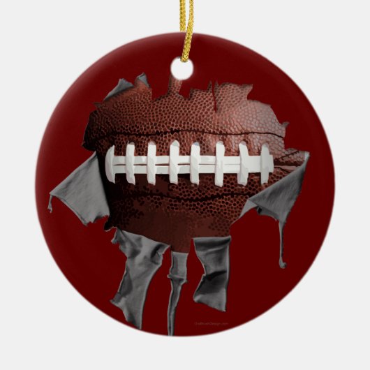 Torn Football Keramik Ornament (Vorne)