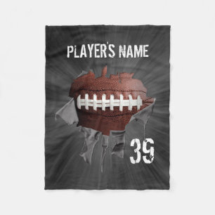 Torn Football Personalisiert Black Fleece Blanket