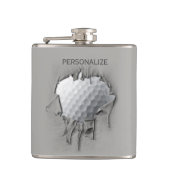 Torn Golf Ball Flachmann (Vorderseite)