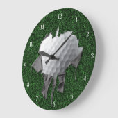 Torn Golf Ball Große Wanduhr (Winkel)
