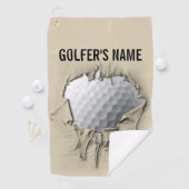 Torn Golf Ball (individuell einstellbar) Golfhandtuch (Insitu)