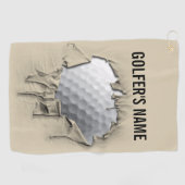 Torn Golf Ball (individuell einstellbar) Golfhandtuch (Horizontal)