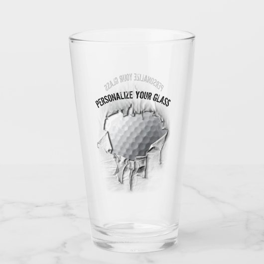 Torn Golf Ball (Personalisiert) Glas (Vorderseite)