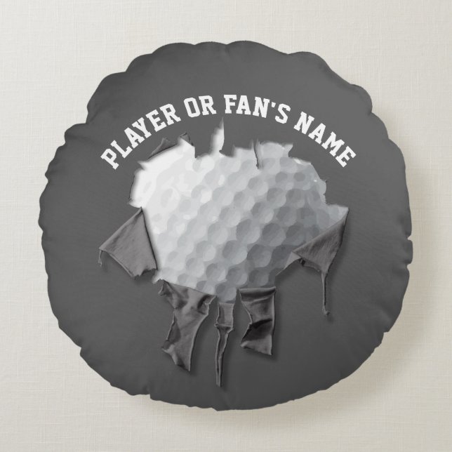 Torn Golf Ball Rundkissen Rundes Kissen (Vorderseite)