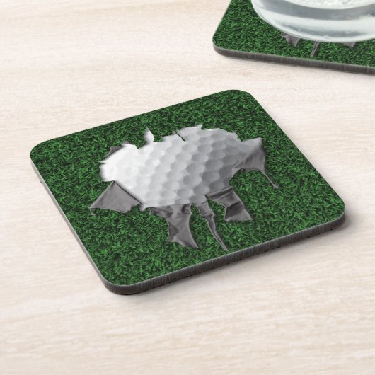 Torn Golf Ball Untersetzer (Linke Seite)