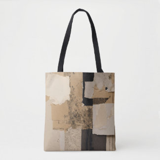 "Torn Page Design Pillow - Cream and Black Riso Te Tasche