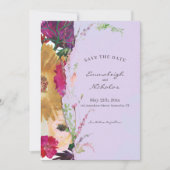 Torn Paper Bohemische Wildblumen Wasserfarbenhochz Save The Date (Vorderseite)