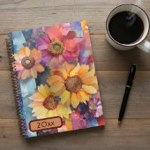 Torn Paper Collage Blume 20XX Spiralplaner Planer