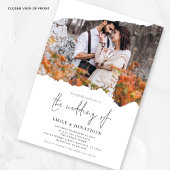 Torn Paper Effect 2 Fotos QR Code Hochzeit Einladung