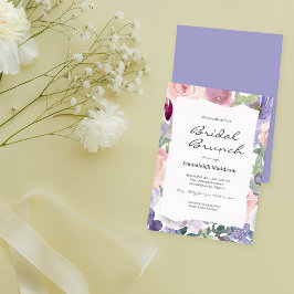 Torn Paper Lilac Floral Wasserfarben Bridal Brunch Einladung