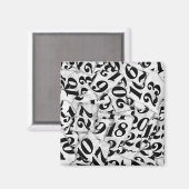 Torn Paper Numbers Collage Art Magnet (Vorderseite/Rückseite)