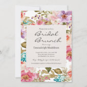 Torn Paper Spring Melody Floral Bridal Brunch Einladung (Vorderseite)