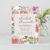 Torn Paper Spring Melody Floral Bridal Brunch Einladung (Stehend Vorderseite)