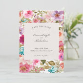 Torn Paper Spring Melody Floral Wedding Save The Date (Stehend Vorderseite)