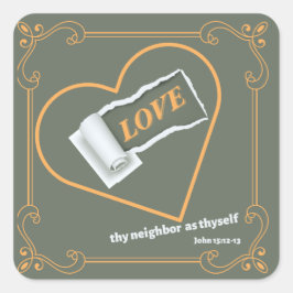 Torn Paper über "LIEBE" Quadratischer Aufkleber