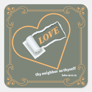 Torn Paper über "LIEBE" Quadratischer Aufkleber