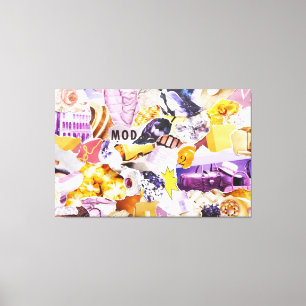 Torn Picture Collage Colorful Magazine Leinwand Ar