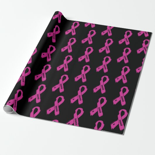 Torn Ribbon/Badass...Brustkrebs Geschenkpapier (Ungerollt)