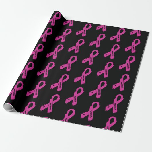 Torn Ribbon/Krieger...Brustkrebs Geschenkpapier (Ungerollt)
