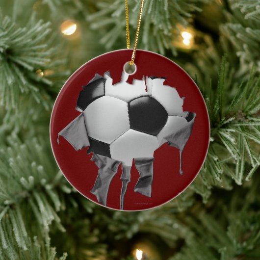 Torn Soccer Keramik Ornament (Baum)