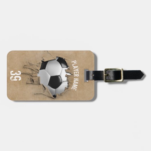 Torn Soccer (Personalisiert) Gepäckanhänger (Vorderseite horizontal)