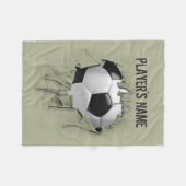Torn Soccer Personalisiert weißes Fleece Blanket (Vorderseite (Horizontal))