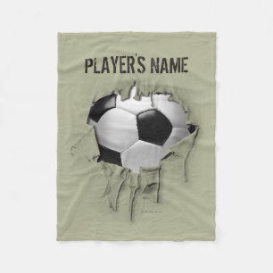 Torn Soccer Personalisiert weißes Fleece Blanket