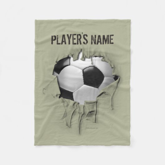 Torn Soccer Personalisiert weißes Fleece Blanket (Vorderseite)